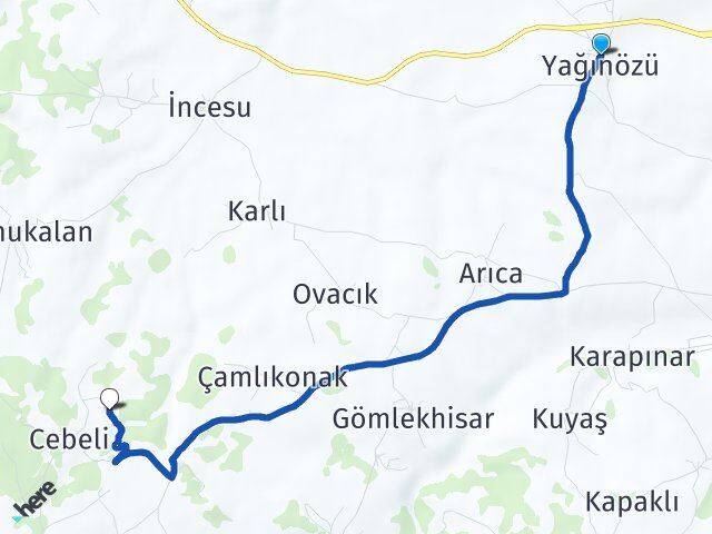 Yağınözü Burhaniye Arası Kaç Km - Yol Tarifi