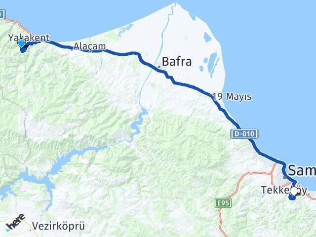 Yassıdağ Samsun Üniversitesi Arası Kaç Km - Yol Tarifi