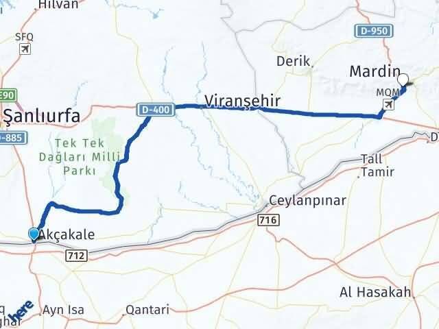 Şanlıurfa Akçakale Acar Artuklu Mardin Arası Kaç Km - Yol Haritası