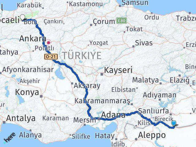 Şanlıurfa Akçakale Bolu Arası Kaç Km - Yol Haritası