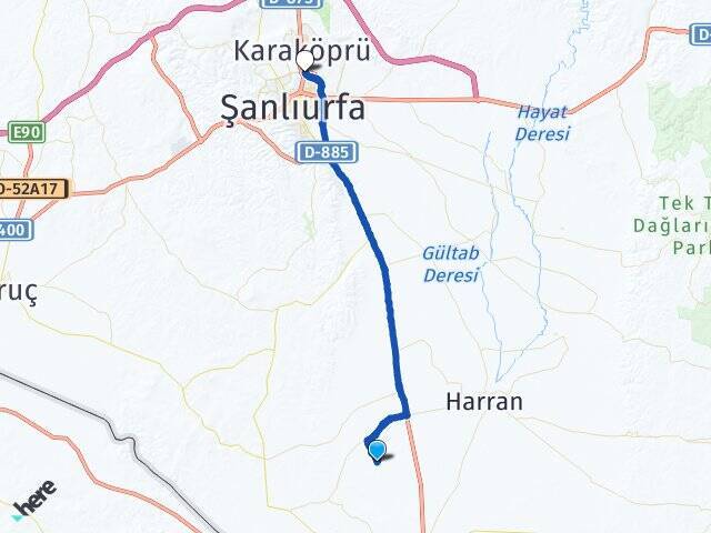 Donandı Şanlıurfa Otogarı Arası Kaç Km - Yol Tarifi