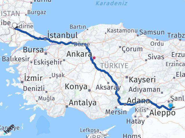 Şanlıurfa Akçakale Edirne Arası Kaç Km - Yol Haritası