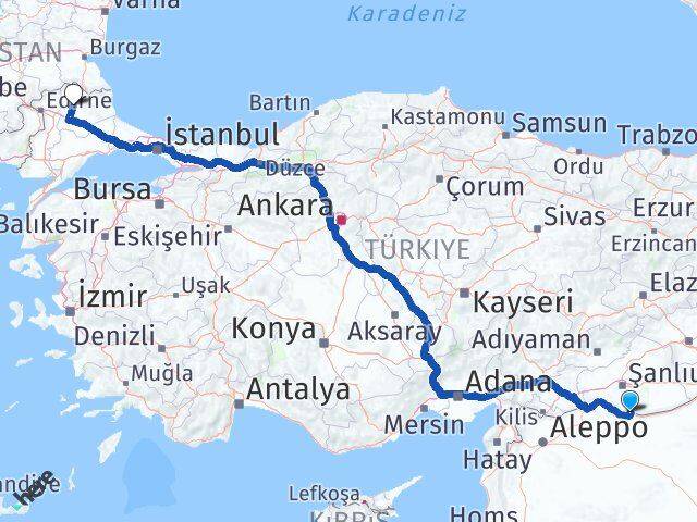 Şanlıurfa Akçakale Kırklareli Arası Kaç Km - Yol Haritası