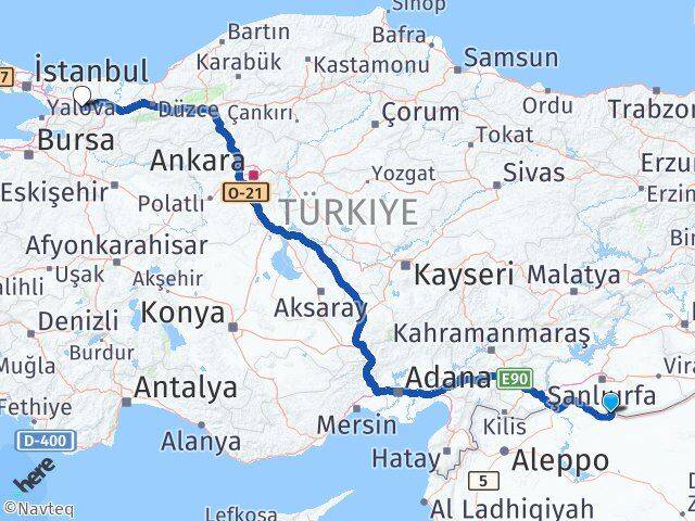 Şanlıurfa Akçakale Kocaeli Arası Kaç Km - Yol Haritası