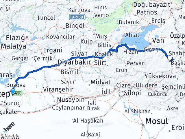 Şanlıurfa Başkale Van Arası Kaç Km - Yol Haritası
