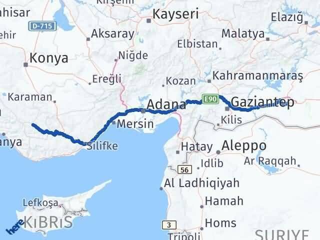 Şanlıurfa Başyayla Karaman Arası Kaç Km - Yol Haritası