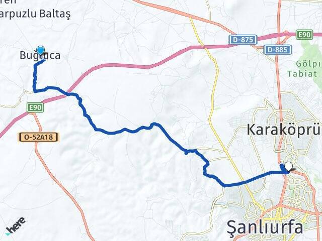 Buğluca Şanlıurfa Otogarı Arası Kaç Km - Yol Tarifi