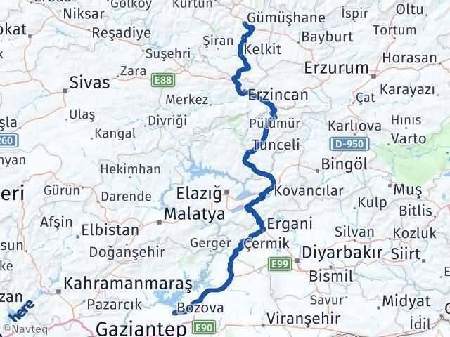Bozova Gümüşhane Arası Kaç Km - Yol Tarifi