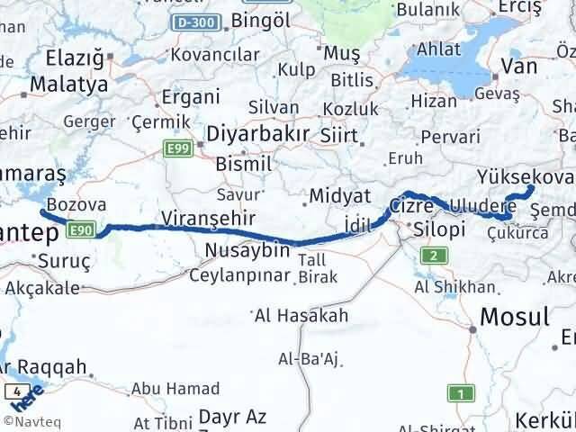 Bozova Hakkari Arası Kaç Km - Yol Tarifi