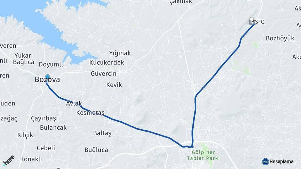 Bozova Ş.Urfa GAP Havalimanı Arası Kaç Km - Yol Tarifi