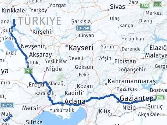 Şanlıurfa Çelebi Kırıkkale Arası Kaç Km - Yol Haritası