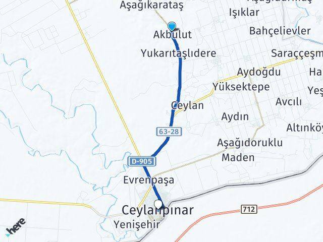 Akbulut Ceylanpınar Arası Kaç Km - Yol Tarifi