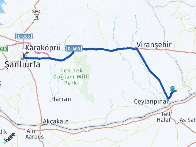 Ceylan Şanlıurfa Otogarı Arası Kaç Km - Yol Tarifi