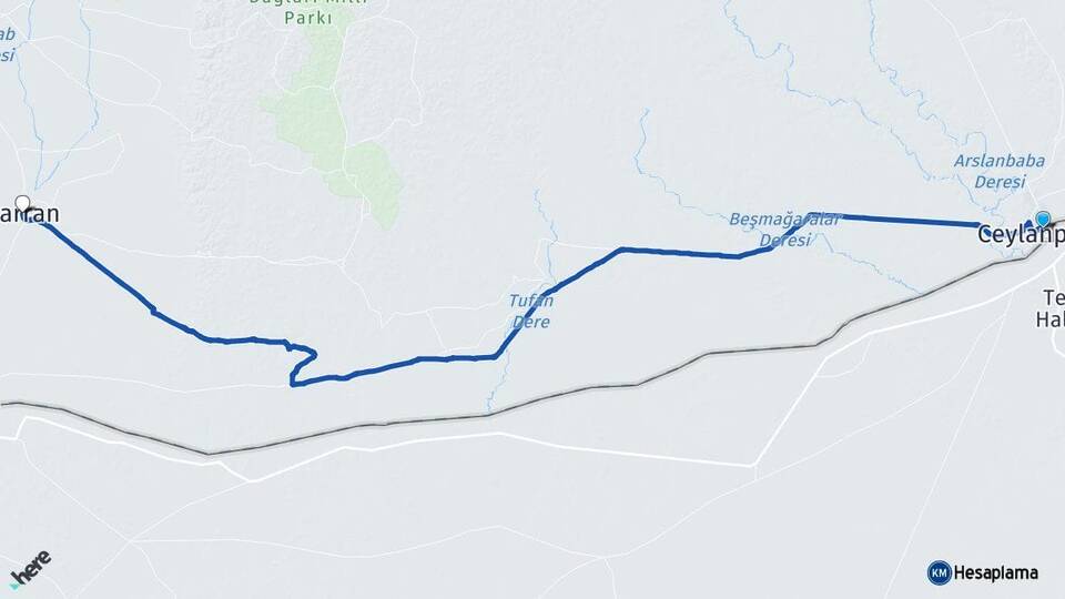 Şanlıurfa Ceylanpınar Harran Arası Kaç Km - Yol Haritası
