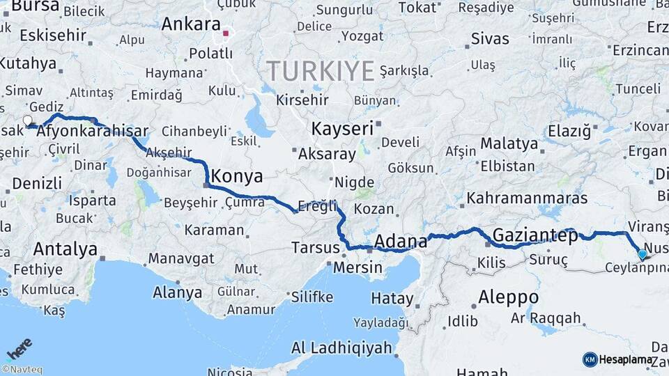 Şanlıurfa Ceylanpınar Uşak Arası Kaç Km - Yol Haritası