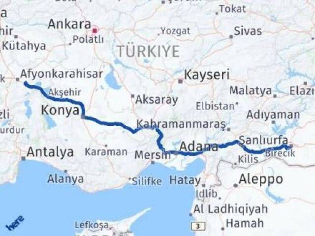 Şanlıurfa Çobanlar Afyonkarahisar Arası Kaç Km - Yol Haritası