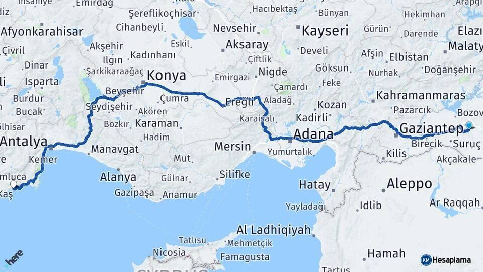 Şanlıurfa Demre Arası Kaç Km - Yol Tarifi