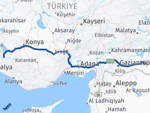 Şanlıurfa Derebucak Konya Arası Kaç Km - Yol Haritası