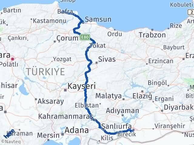 Şanlıurfa Dikmen Sinop Arası Kaç Km - Yol Haritası