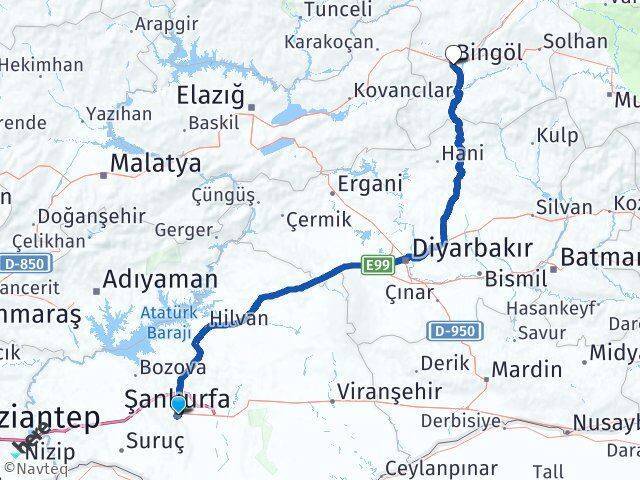 Eyyübiye Bingöl Arası Kaç Km - Yol Tarifi