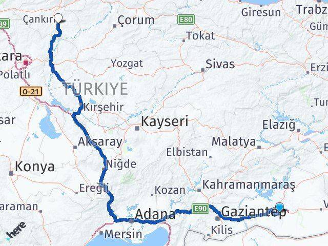 Eyyübiye Çankırı Arası Kaç Km - Yol Tarifi