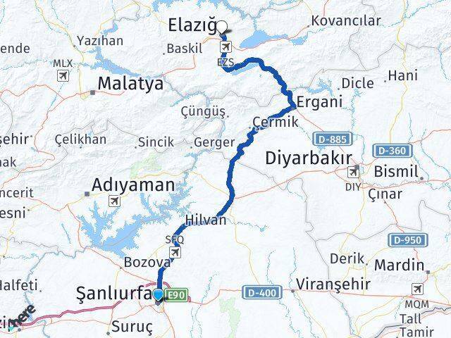 Eyyübiye Elazığ Arası Kaç Km - Yol Tarifi