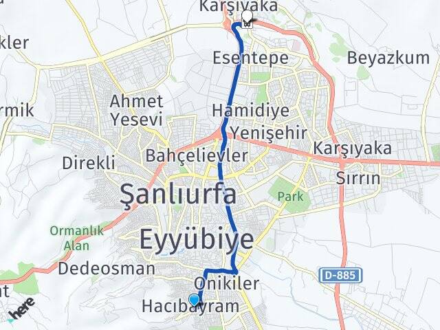 Hacıbayram Şanlıurfa Otogarı Arası Kaç Km - Yol Tarifi