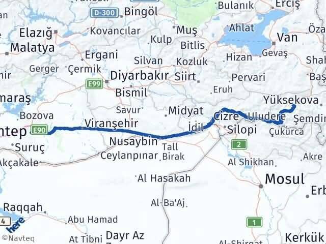 Eyyübiye Hakkari Arası Kaç Km - Yol Tarifi