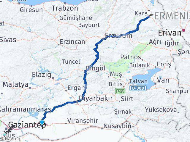 Eyyübiye Kars Arası Kaç Km - Yol Tarifi
