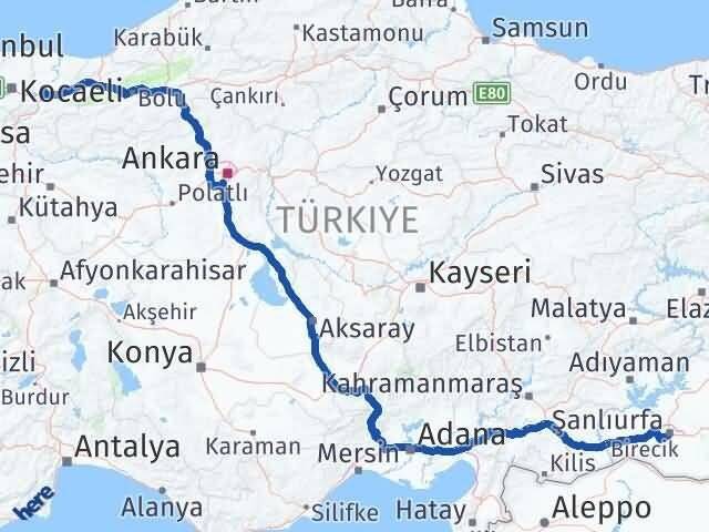 Şanlıurfa Eyyübiye Sakarya Arası Kaç Km - Yol Haritası