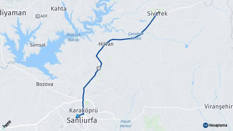 Şanlıurfa Eyyübiye Siverek Arası Kaç Km - Yol Haritası