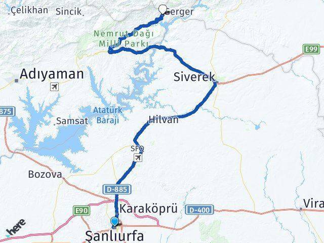 Şanlıurfa Gerger Arası Kaç Km - Yol Tarifi