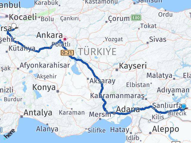 Şanlıurfa Gölpazarı Bilecik Arası Kaç Km - Yol Haritası