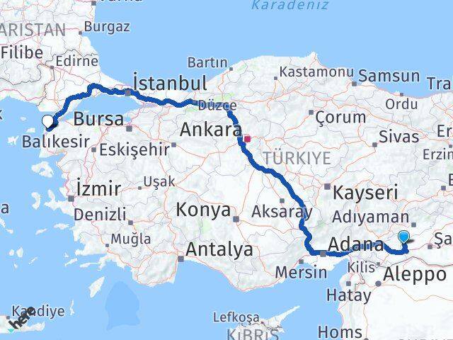 Şanlıurfa Halfeti Çanakkale Arası Kaç Km - Yol Haritası