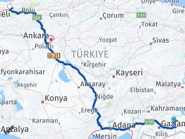 Şanlıurfa Halfeti Düzce Arası Kaç Km - Yol Haritası