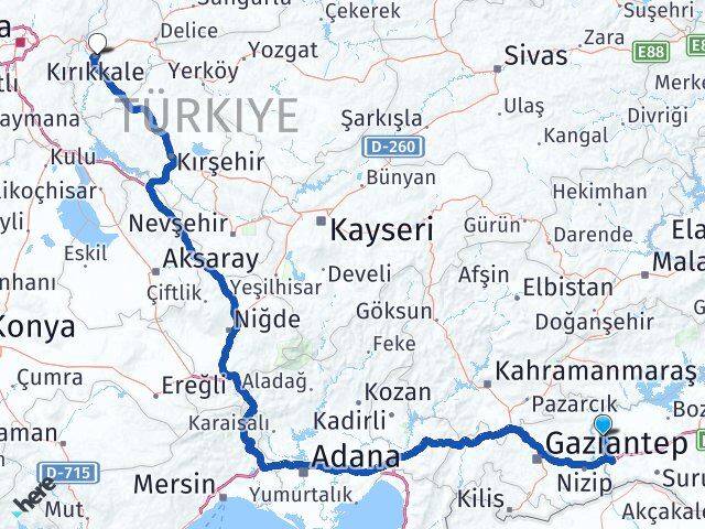 Şanlıurfa Halfeti Kırıkkale Arası Kaç Km - Yol Haritası