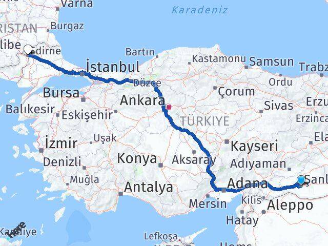 Haliliye Edirne Arası Kaç Km - Yol Tarifi
