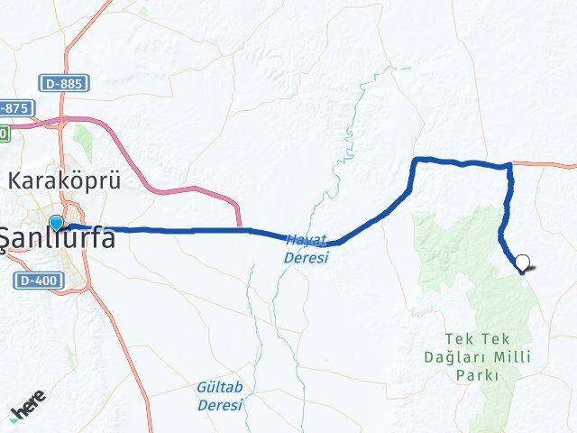 Şanlıurfa Haliliye Parmakkapı Haliliye Arası Kaç Km - Yol Haritası