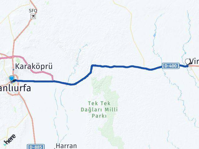 Şanlıurfa Haliliye Viranşehir Arası Kaç Km - Yol Haritası