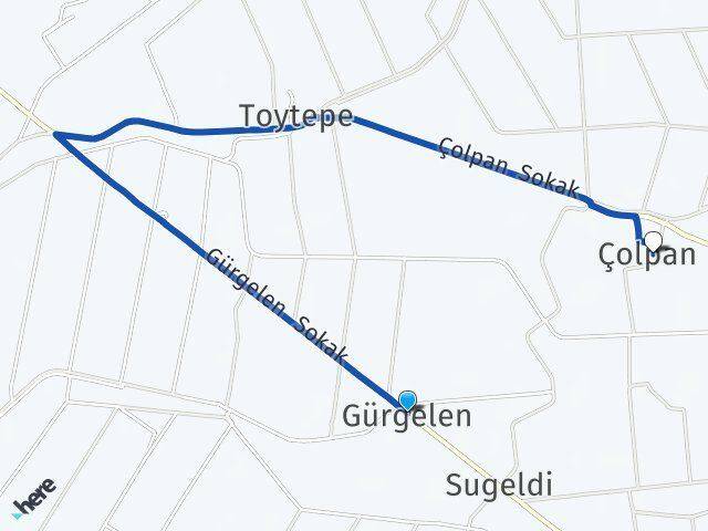Gürgelen Çolpan Arası Kaç Km - Yol Tarifi