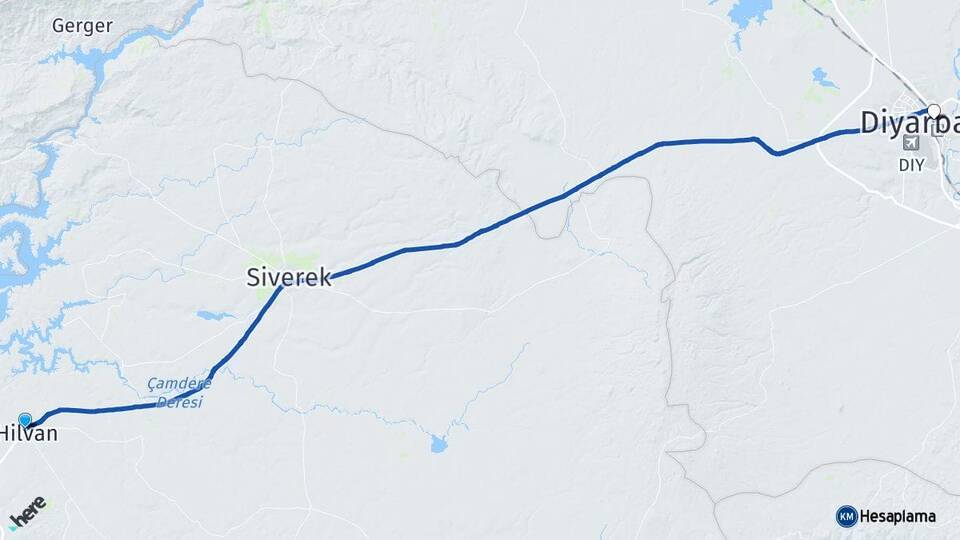 Şanlıurfa Hilvan Diyarbakır Arası Kaç Km - Yol Haritası