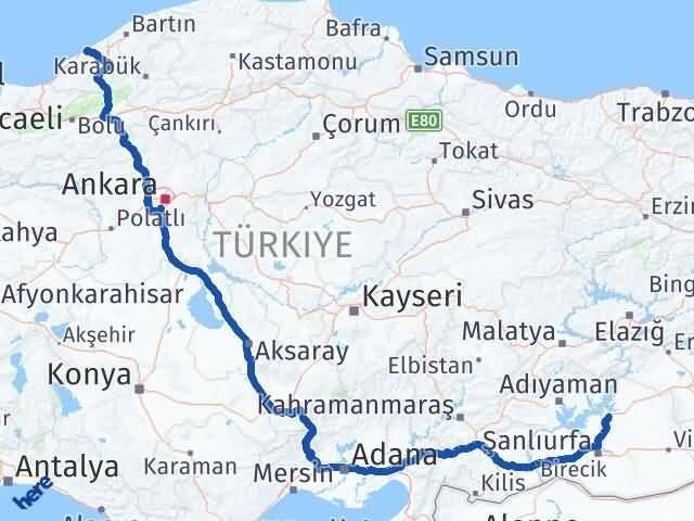 Şanlıurfa Hilvan Zonguldak Arası Kaç Km - Yol Haritası