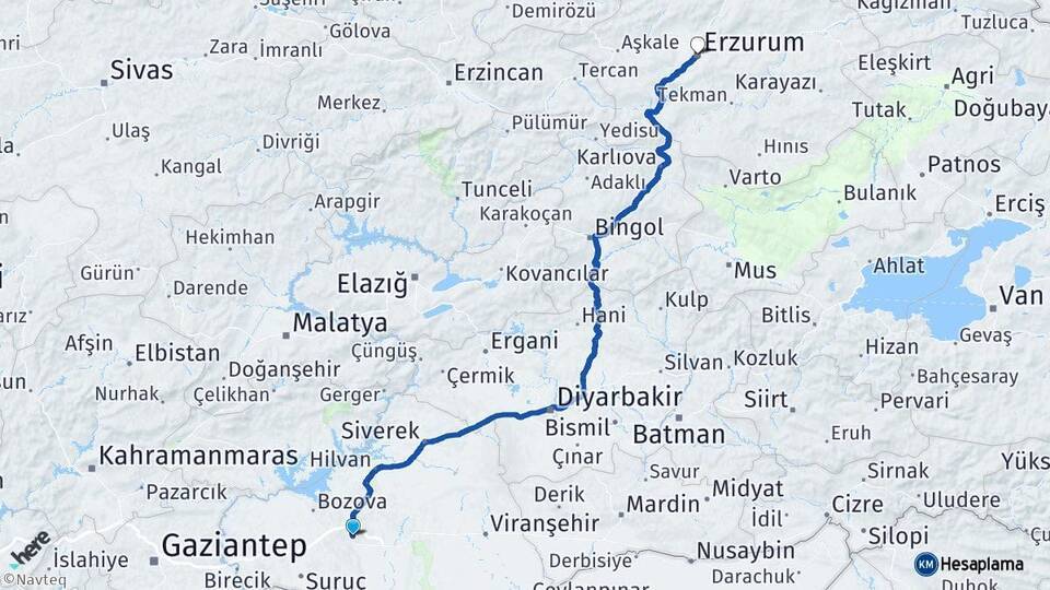 Karaköprü Erzurum Arası Kaç Km - Yol Tarifi
