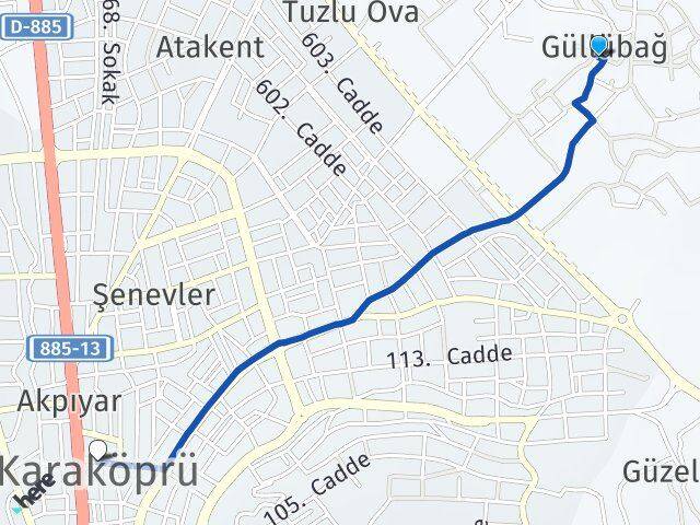 Güllübağ Karaköprü Arası Kaç Km - Yol Tarifi