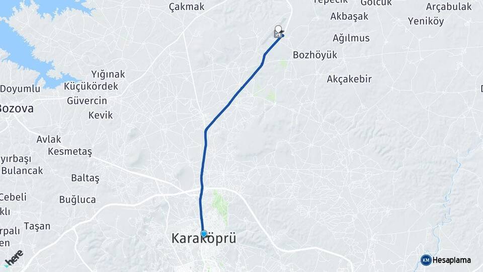 Şanlıurfa Karaköprü Ş.Urfa GAP Havalimanı Arası Kaç Km - Yol Haritası