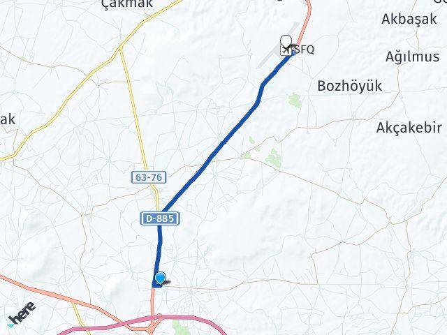 Yaylacık Ş.Urfa GAP Havalimanı Arası Kaç Km - Yol Tarifi