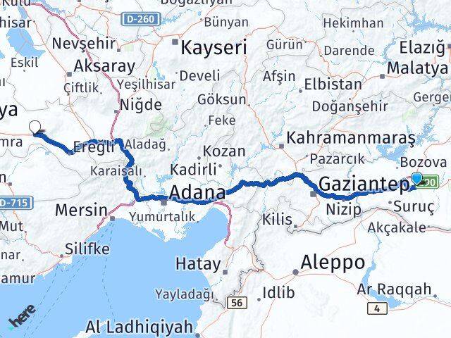 Şanlıurfa Karapınar Konya Arası Kaç Km - Yol Haritası