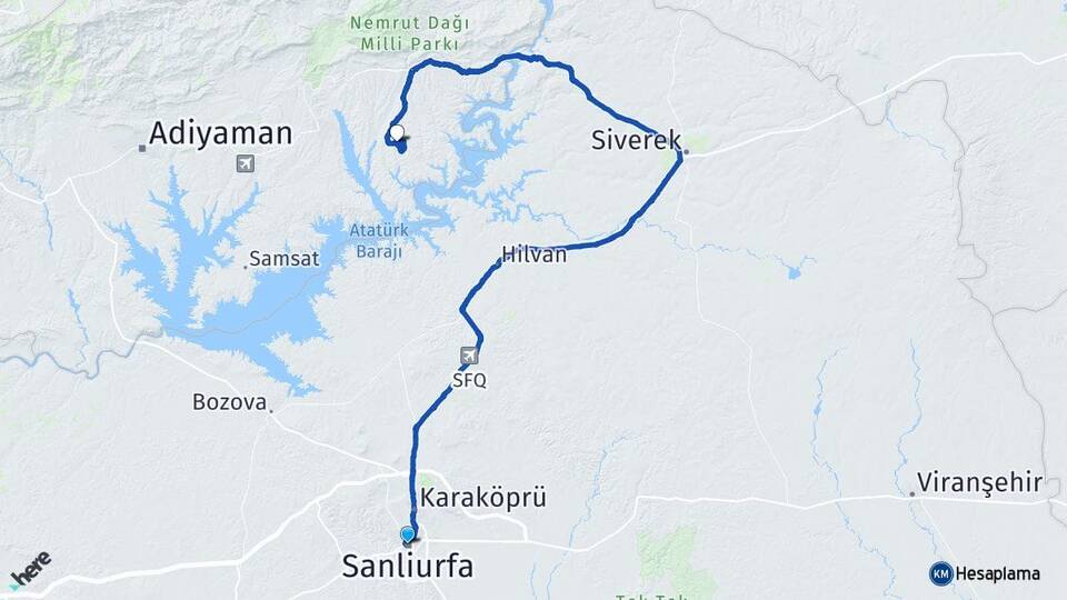 Şanlıurfa Menzil Kahta Adıyaman Arası Kaç Km - Yol Haritası