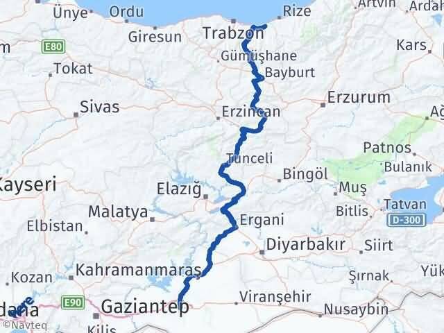 Şanlıurfa Of Trabzon Arası Kaç Km - Yol Haritası