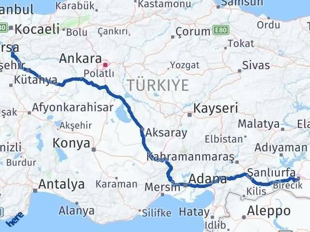 Şanlıurfa Osmaneli Bilecik Arası Kaç Km - Yol Haritası